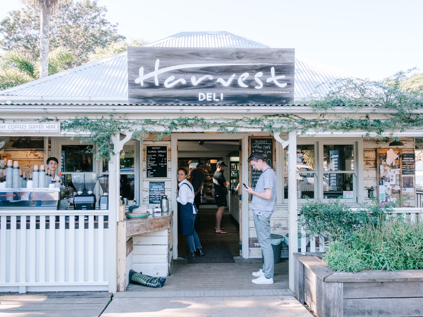 Harvest Newrybar Deli in Byron Bay on a sunny day