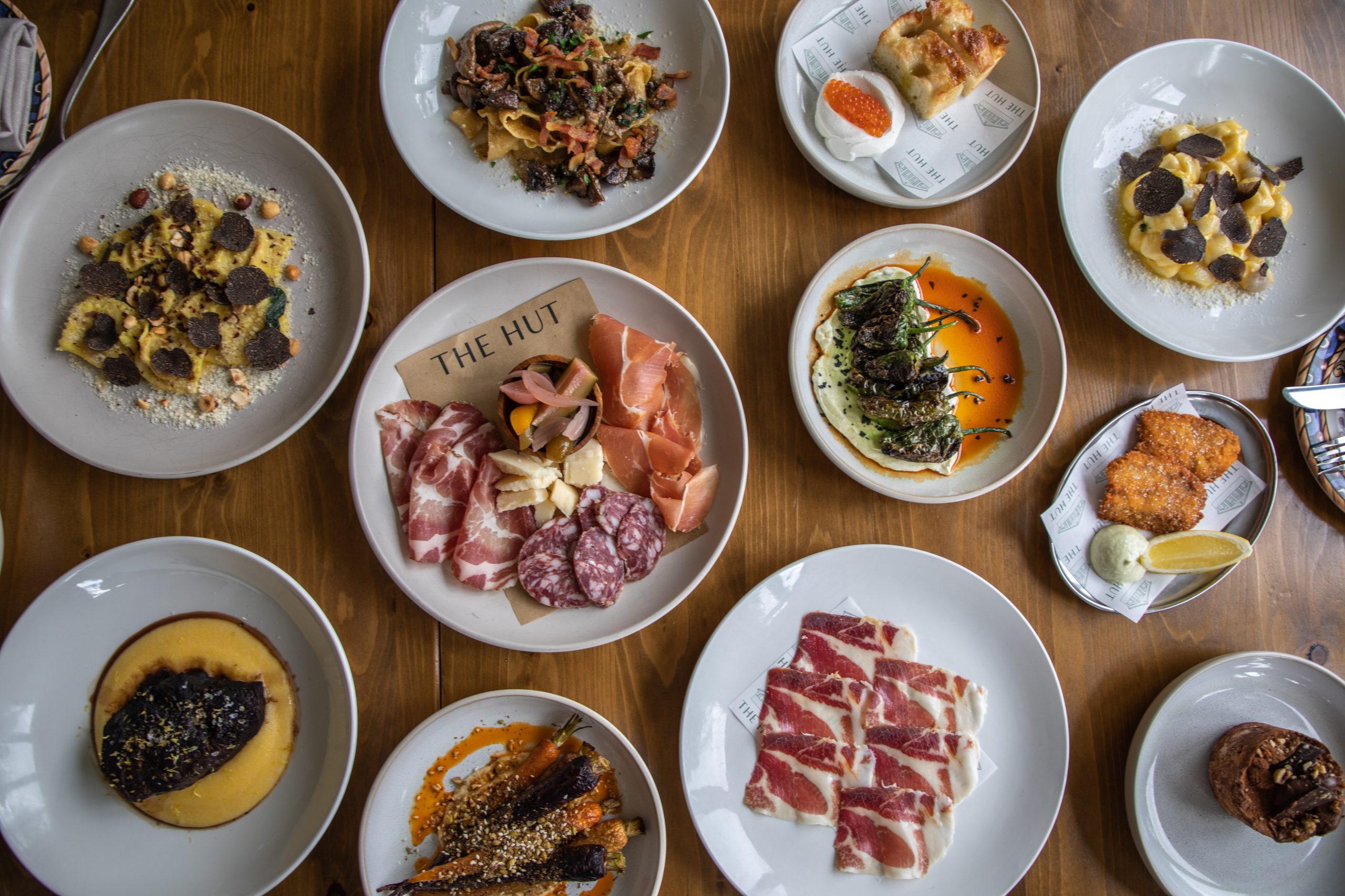 Food spread from The Hut in Byron Bay